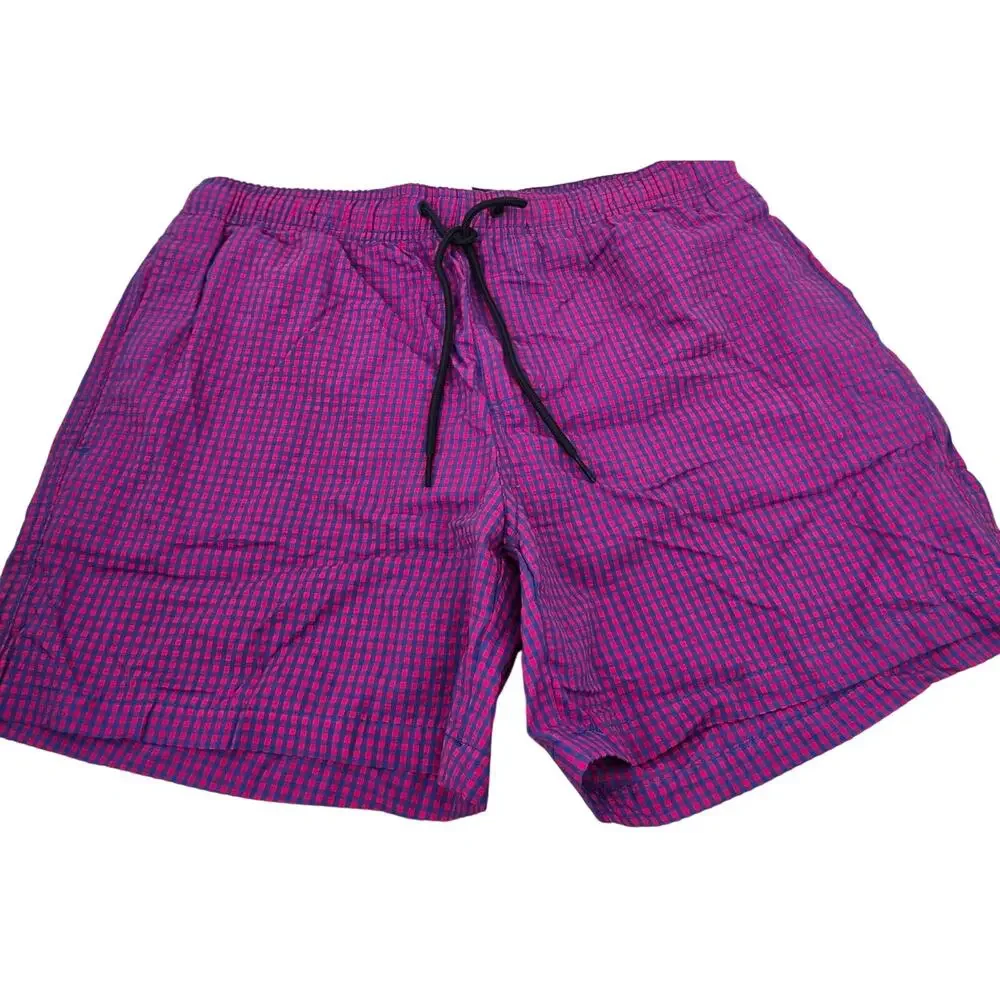 PIOMBO Mens Swim Shorts Large Purple Blue Italian Luxury Bathing Suit Vacation